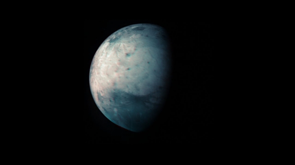 Инфракрасное изображение огромного спутника Юпитера Ганимеда