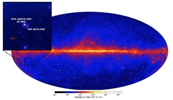 Излучение со стороны миллисекундного пульсара PSR J0218+4232